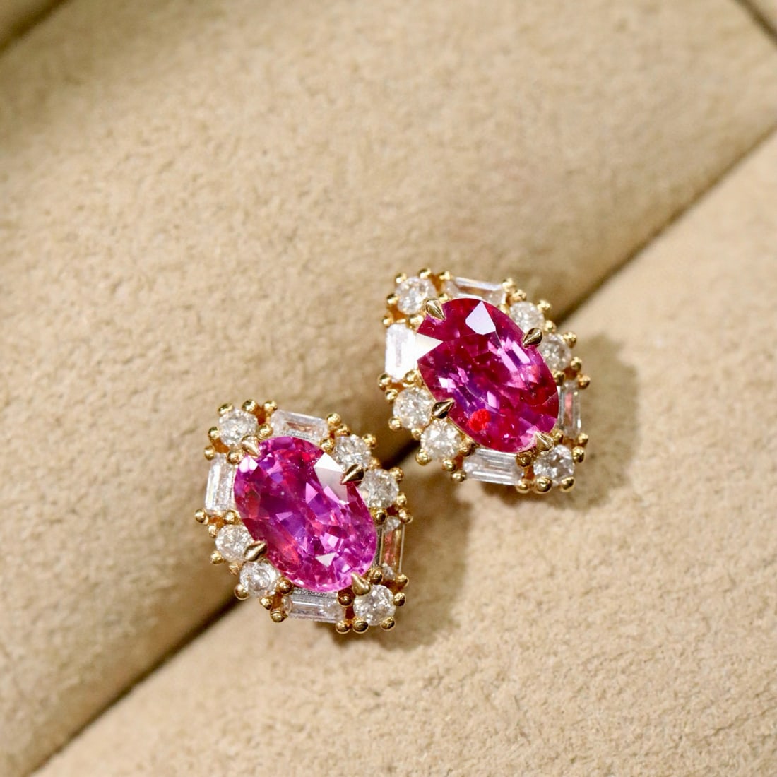 14k Gold 1.53 Ctw Natural Ruby & Diamond Earrings: Ref:231029131 // gold content:14k gold // main gemstone:ruby // shape:marquise // carat weight:1. 21ct // clarity grade:vs-si // color:red // treatment:natural // cut grade:g // // adjacent gemstone