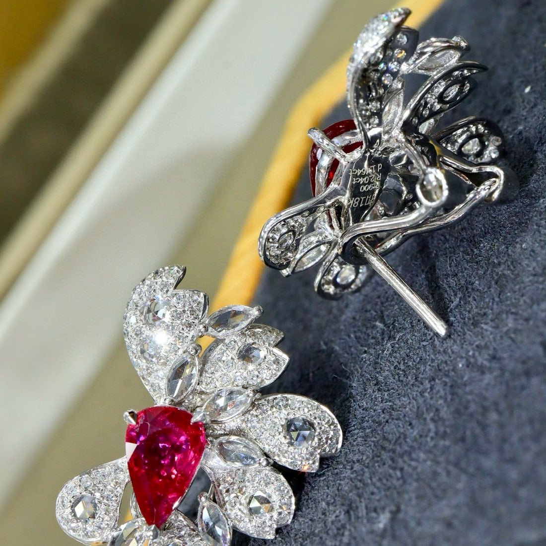 14k Gold 3.50 Ctw Natural Ruby & Diamond Earrings - 3