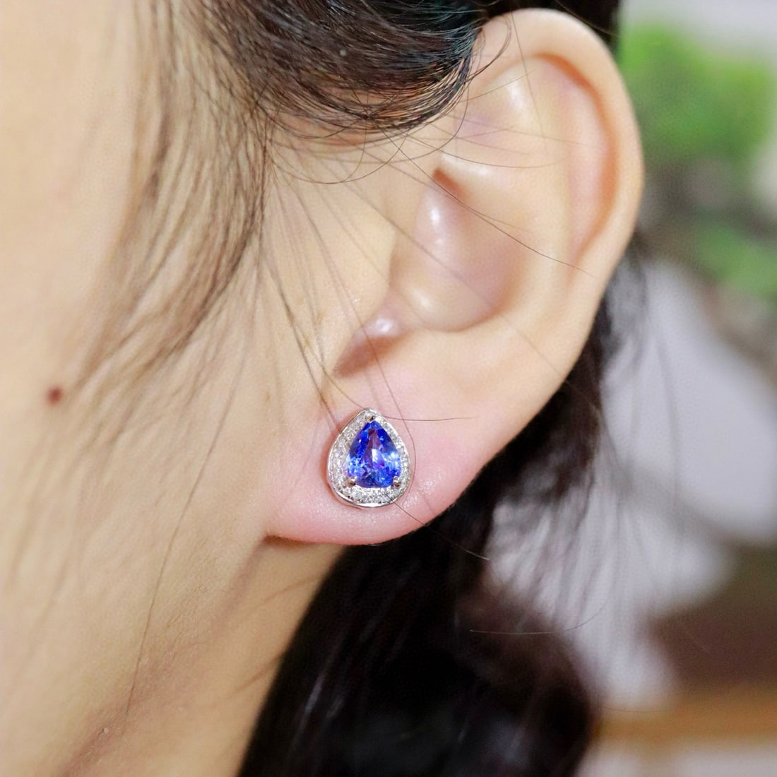14k Gold 2.11 Ctw Natural Sapphire & Diamond Earrings - 5