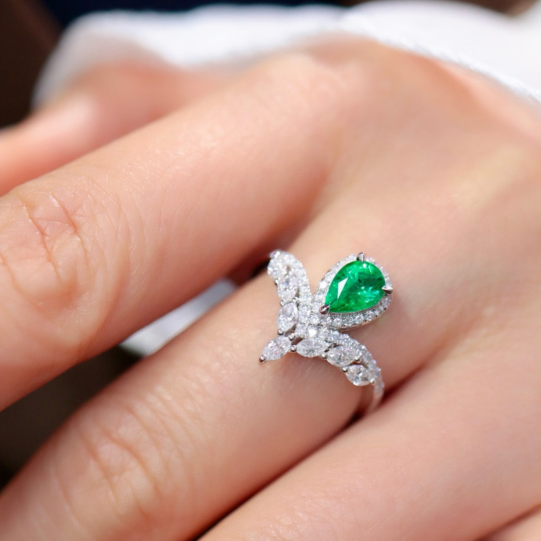 14k Gold 1.16 Ctw Natural Emerald & Diamond Ring - 5