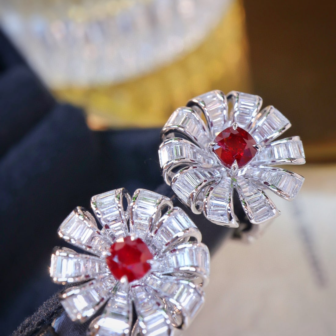 14k Gold 2.56 Ctw Natural Ruby & Diamond Earrings - 6