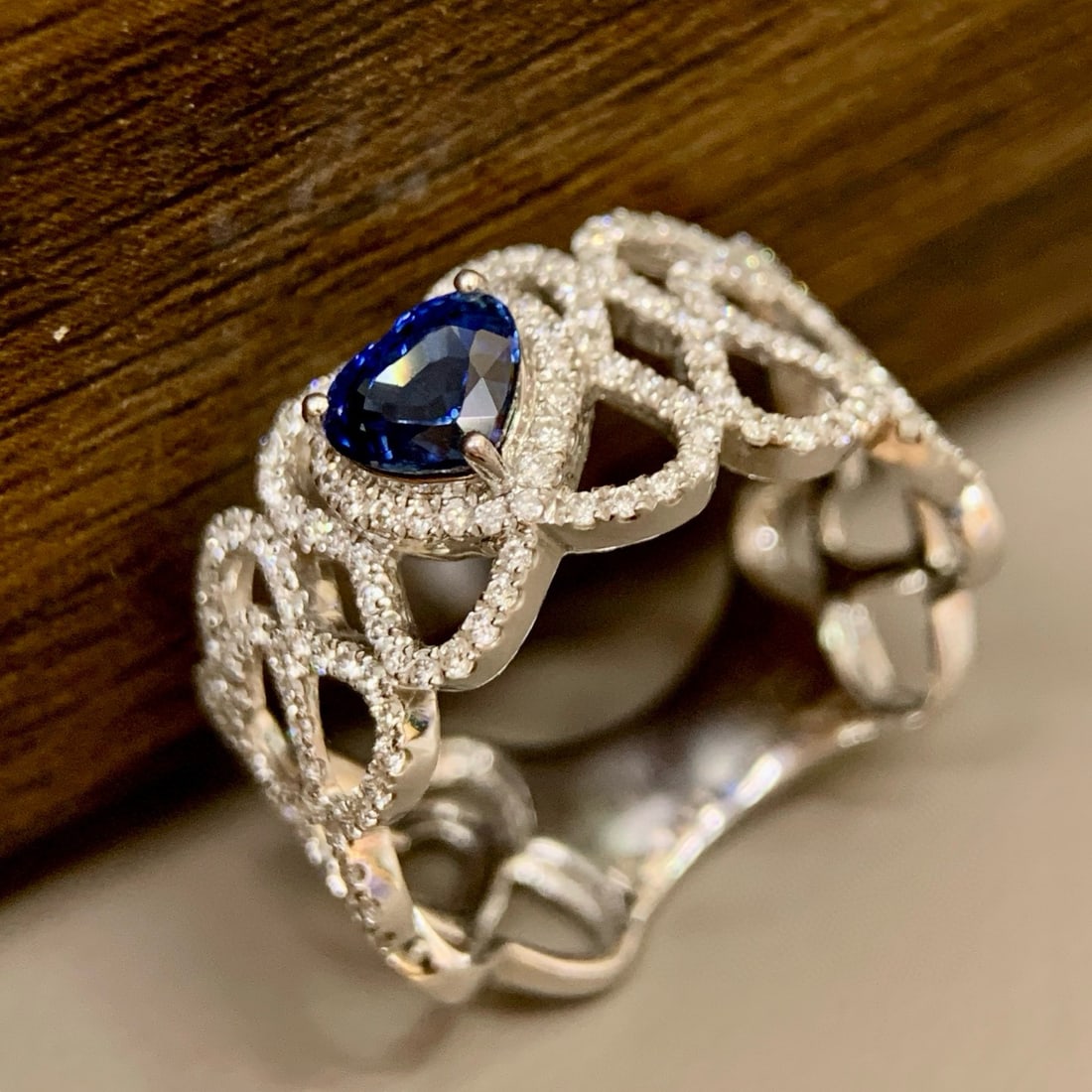 14k Gold 1.26 Ctw Natural Sapphire & Diamond Ring - 3