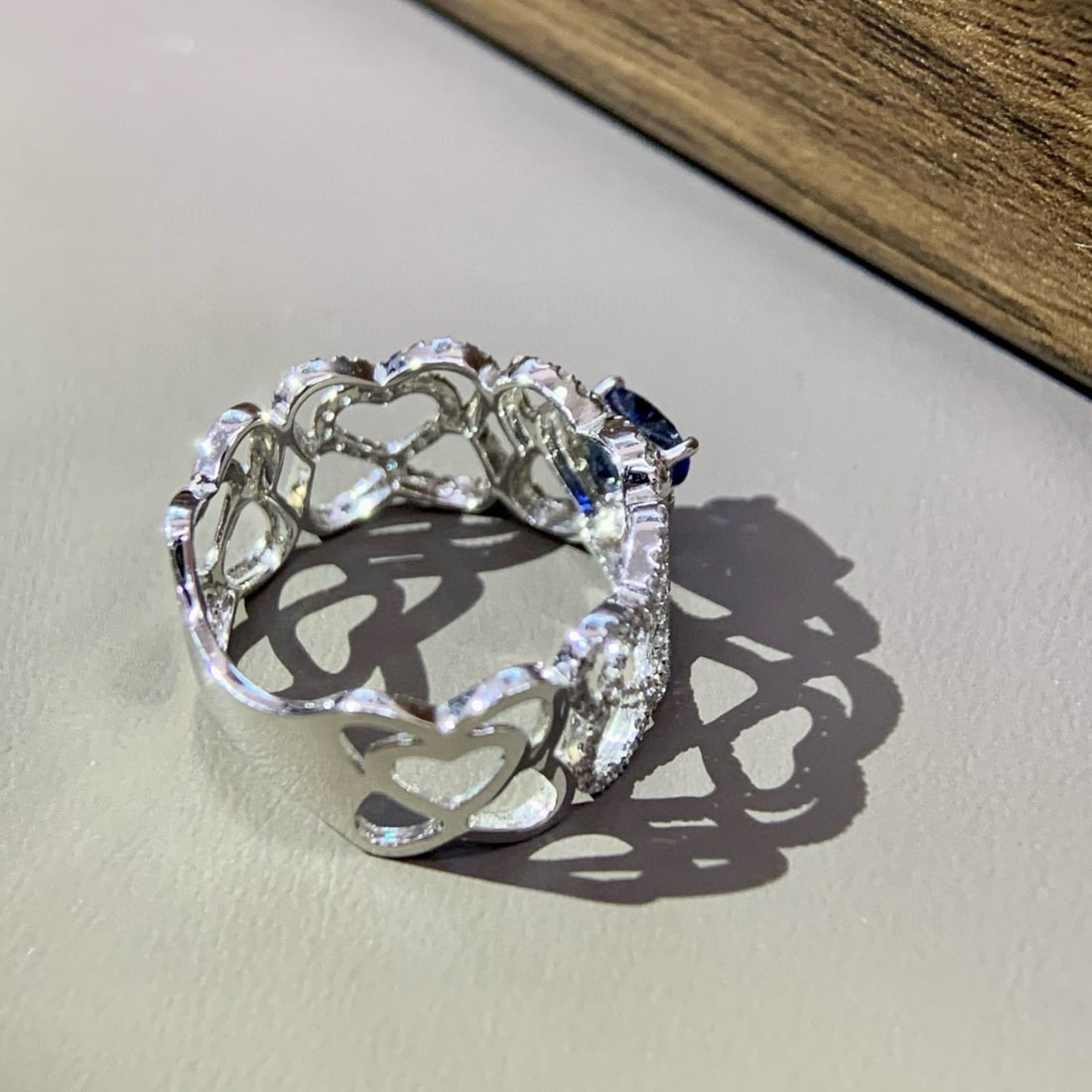 14k Gold 1.26 Ctw Natural Sapphire & Diamond Ring - 4