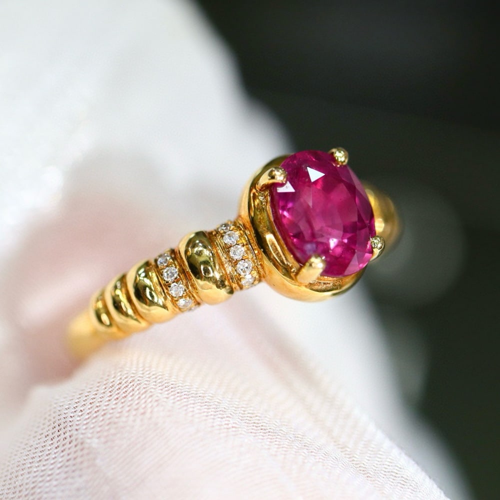 14k Gold 1.52 Ctw Natural Ruby & Diamond Ring - 3