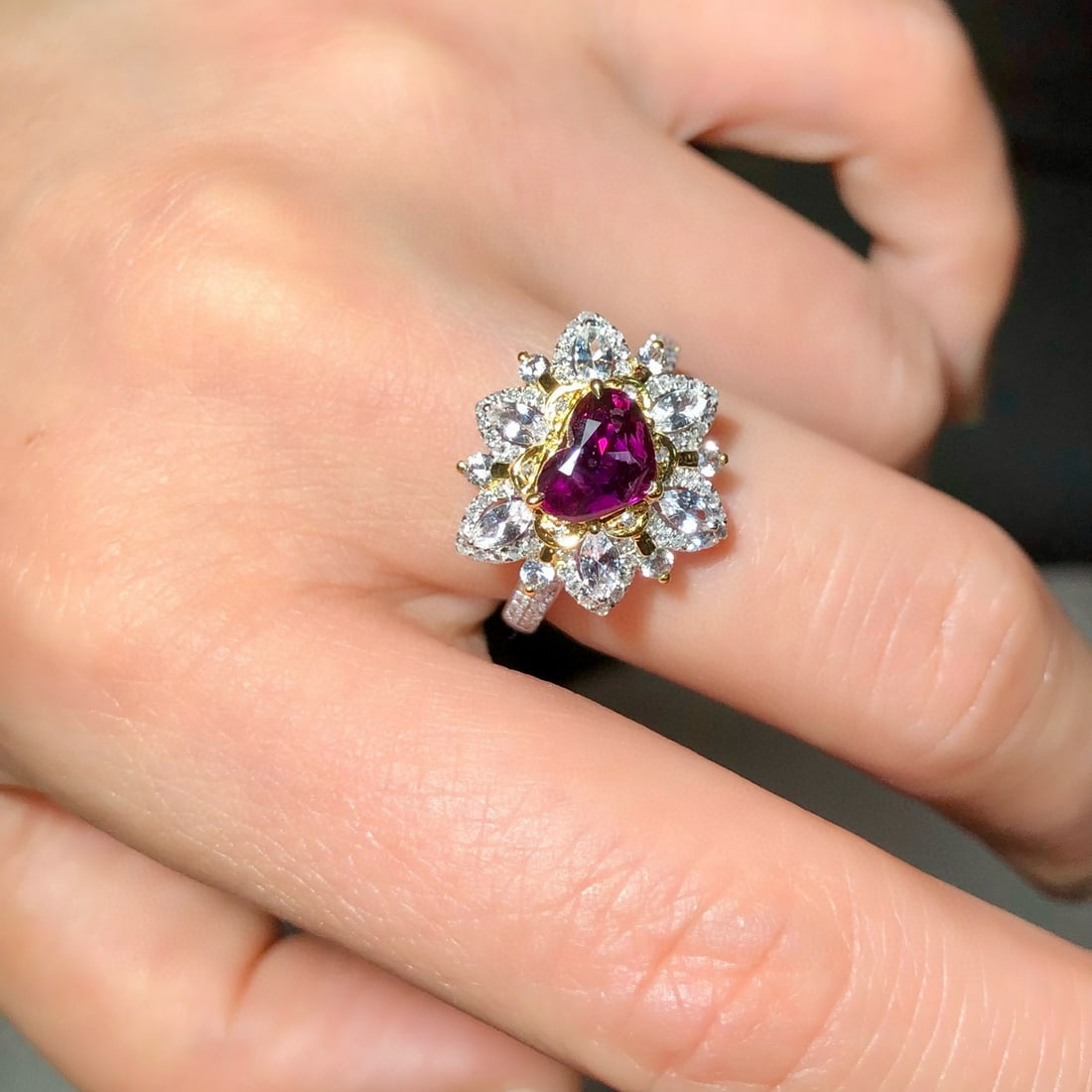 14k Gold 1.87 Ctw Natural Sapphire & Diamond Ring - 6