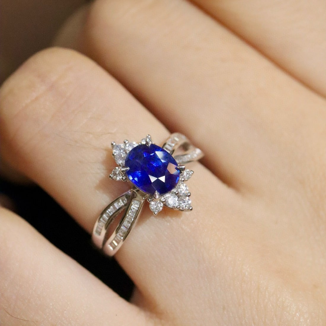14k Gold 1.77 Ctw Natural Sapphire & Diamond Ring - 5