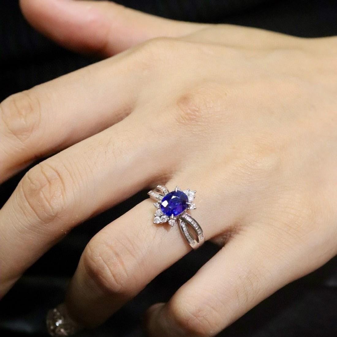 14k Gold 1.77 Ctw Natural Sapphire & Diamond Ring - 6
