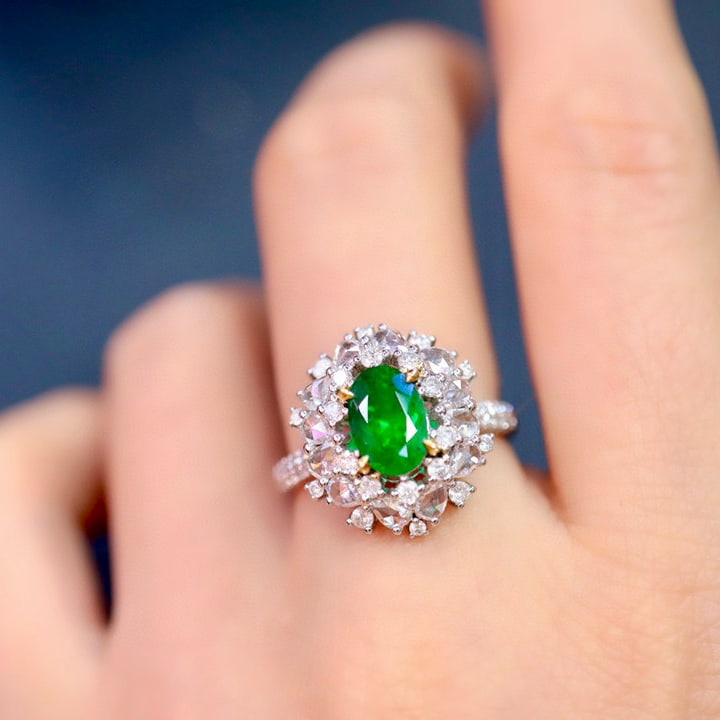 14k Gold 2.31 Ctw Natural Emerald & Diamond Ring - 3