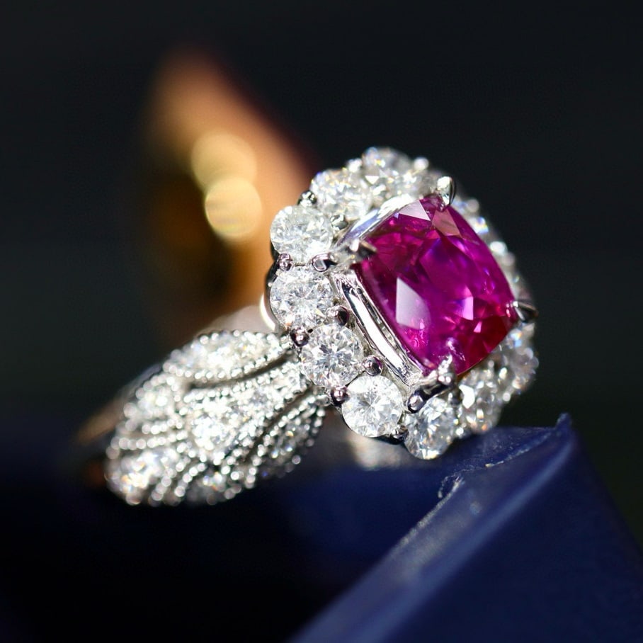14k Gold 2.01 Ctw Natural Ruby & Diamond Ring - 2