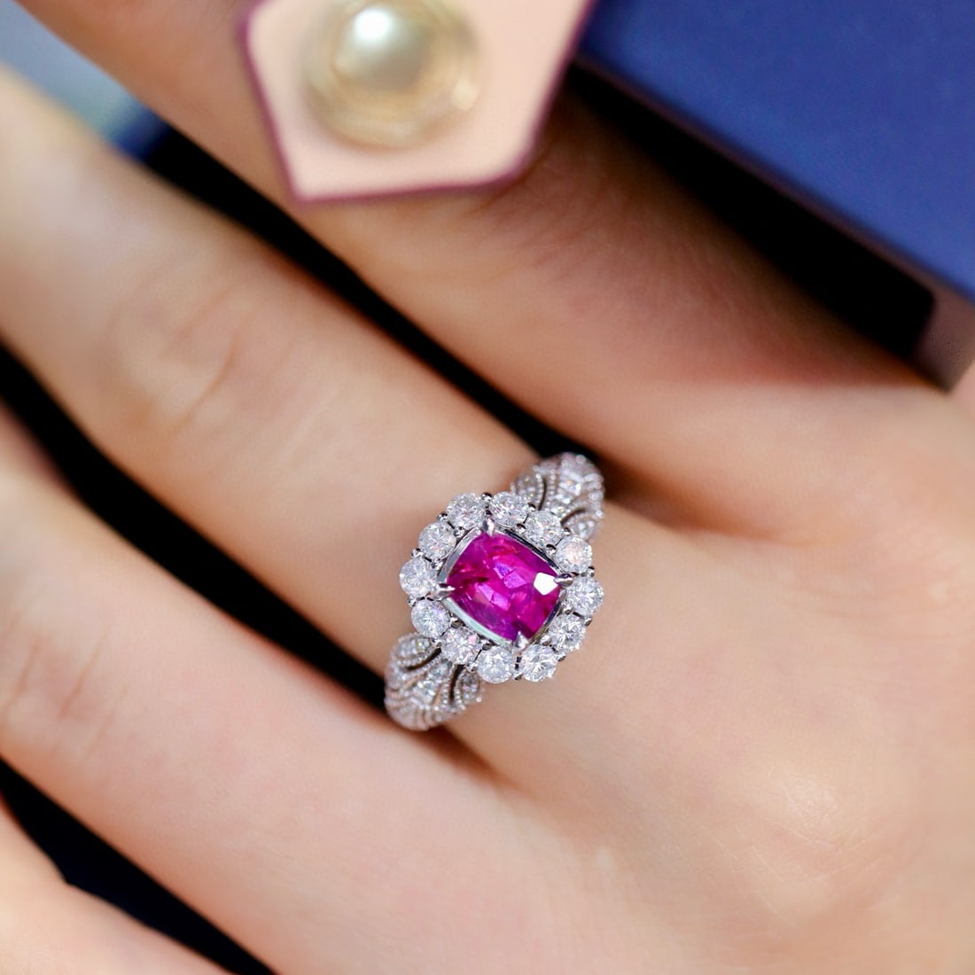 14k Gold 2.01 Ctw Natural Ruby & Diamond Ring - 7