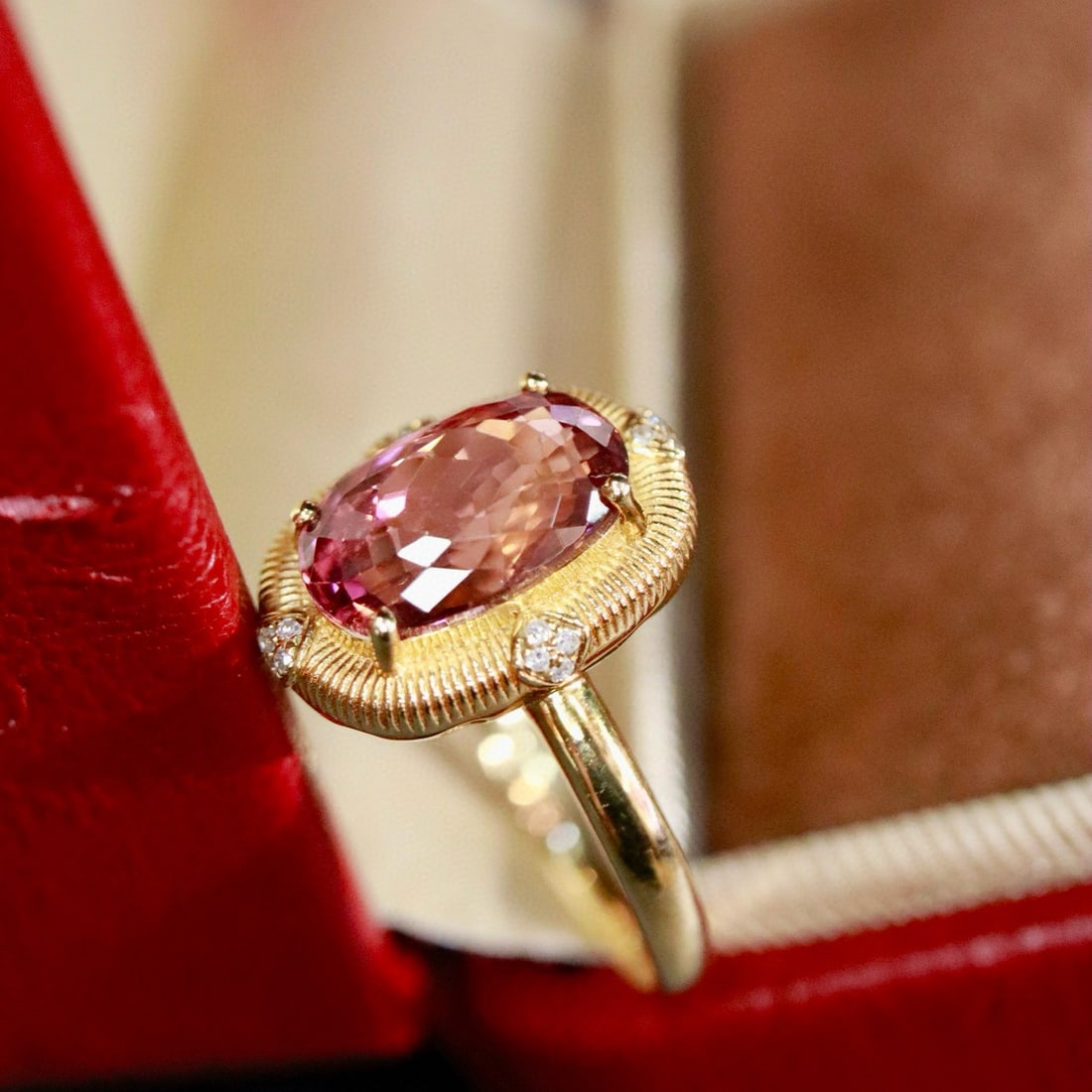 14k Gold 1.24 Ctw Natural Tourmaline & Diamond Ring - 2