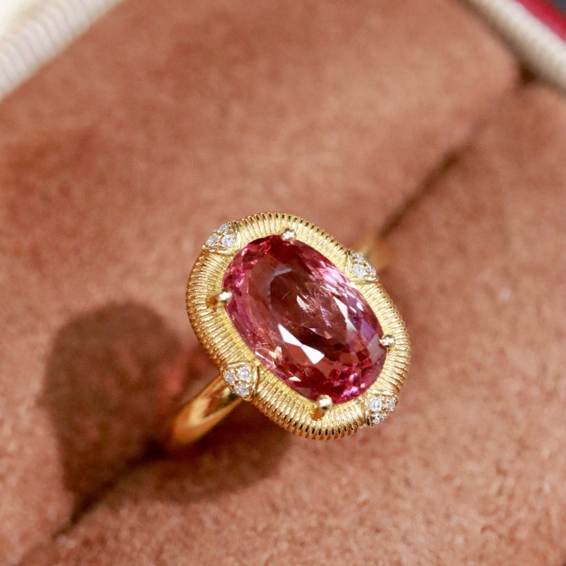 14k Gold 1.24 Ctw Natural Tourmaline & Diamond Ring - 6