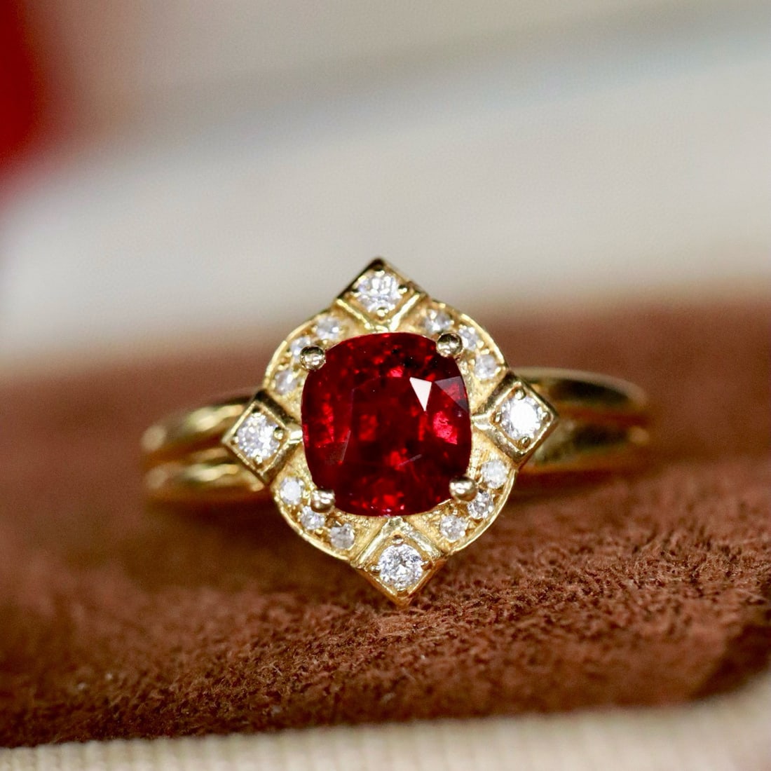 14k Gold 1.31 Ctw Natural Ruby & Diamond Ring (1 of 7)