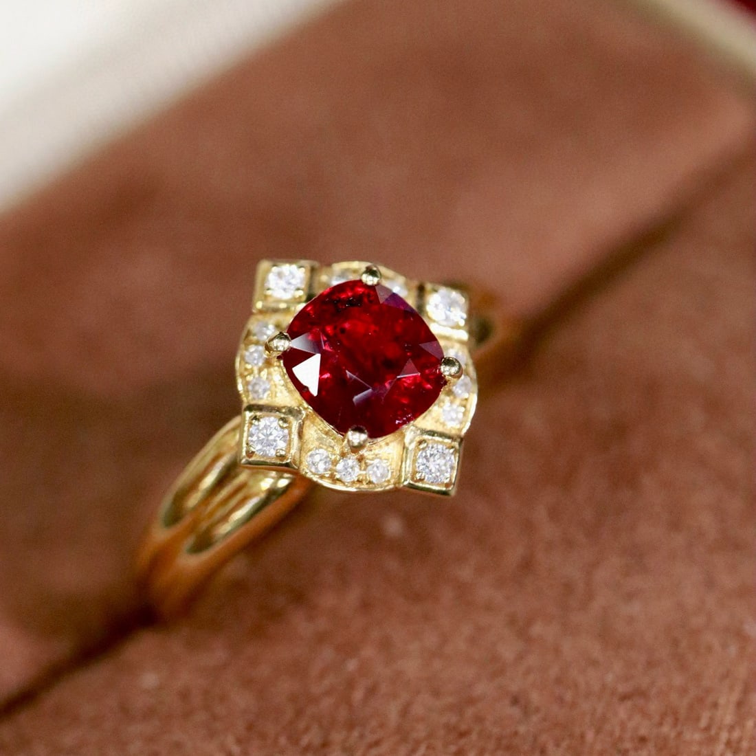 14k Gold 1.31 Ctw Natural Ruby & Diamond Ring - 2