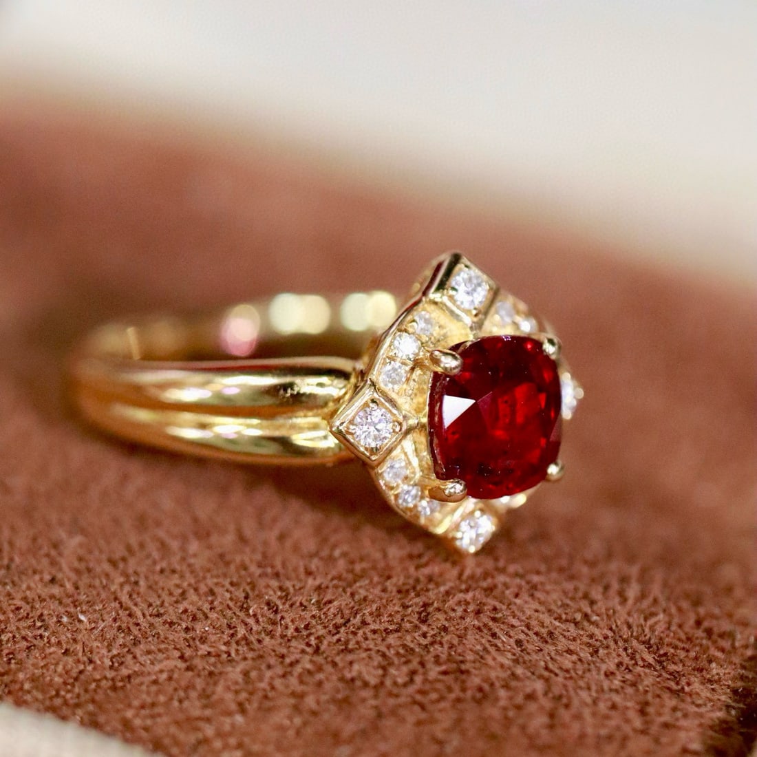 14k Gold 1.31 Ctw Natural Ruby & Diamond Ring - 5