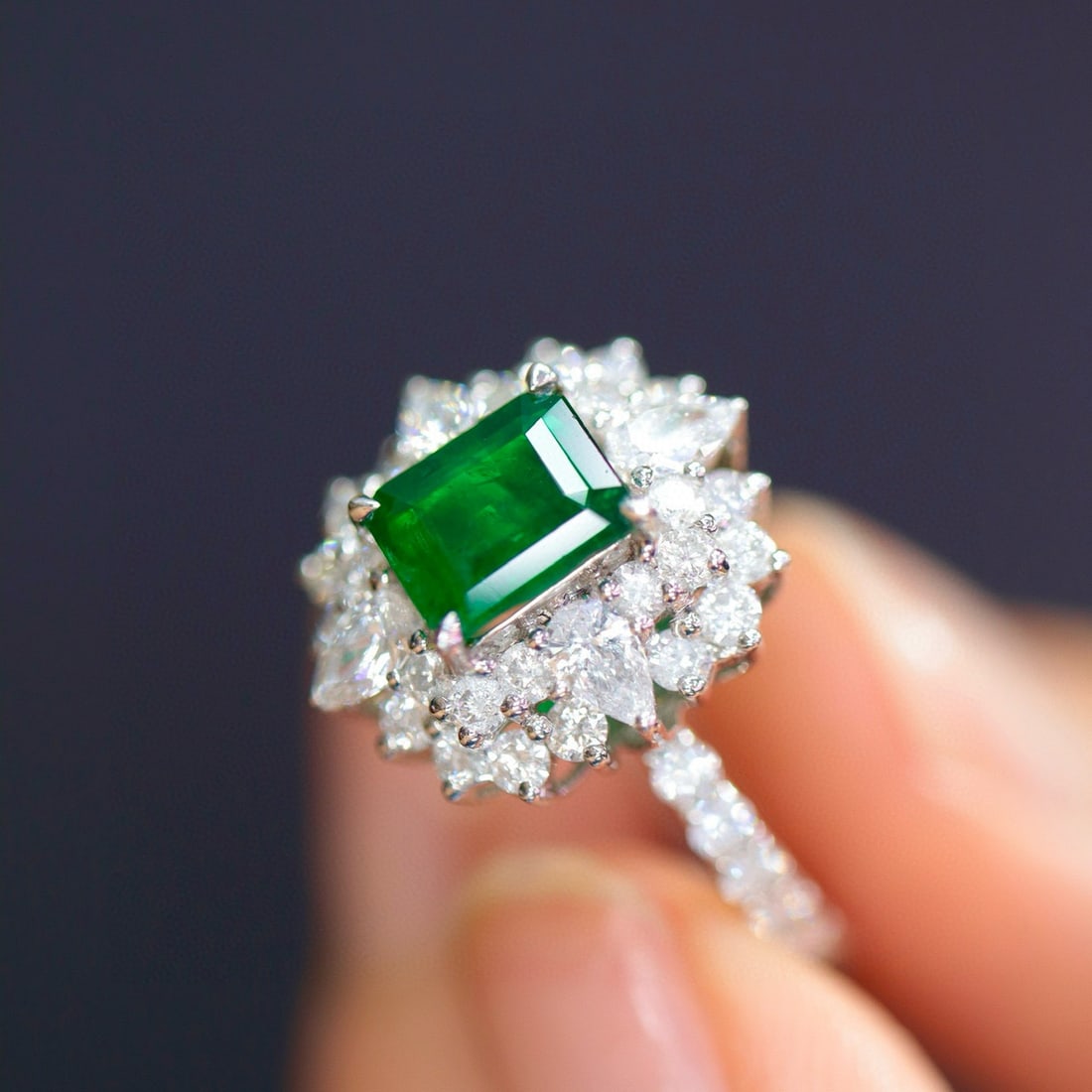 14k Gold 2.07 Ctw Natural Emerald & Diamond Ring - 3