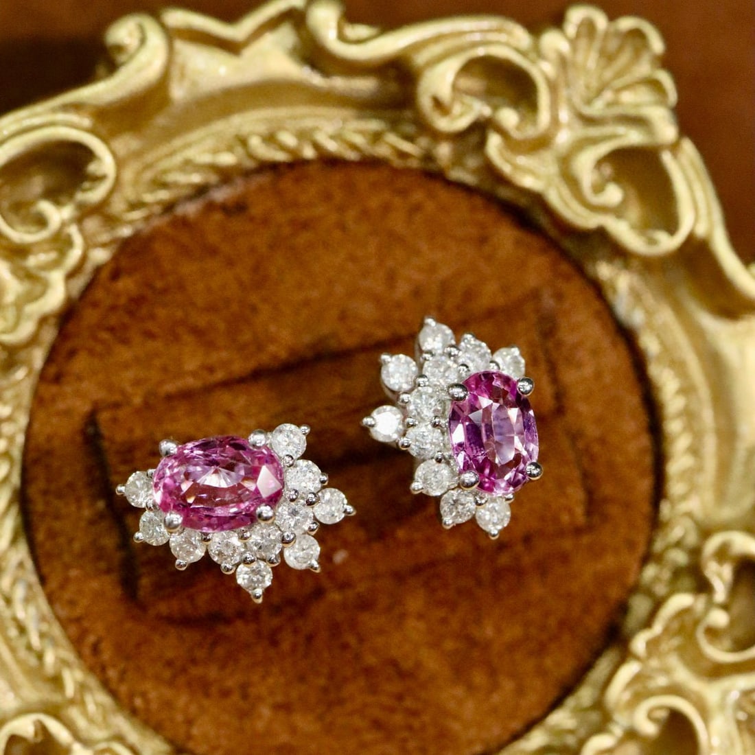 14k Gold 1.47 Ctw Natural Sapphire & Diamond Earrings - 3