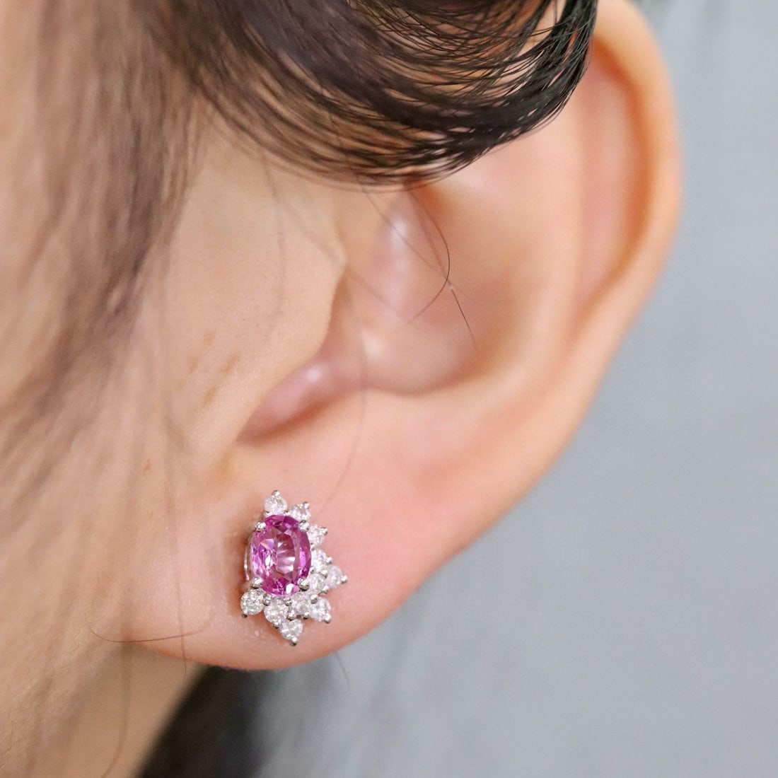 14k Gold 1.47 Ctw Natural Sapphire & Diamond Earrings - 5