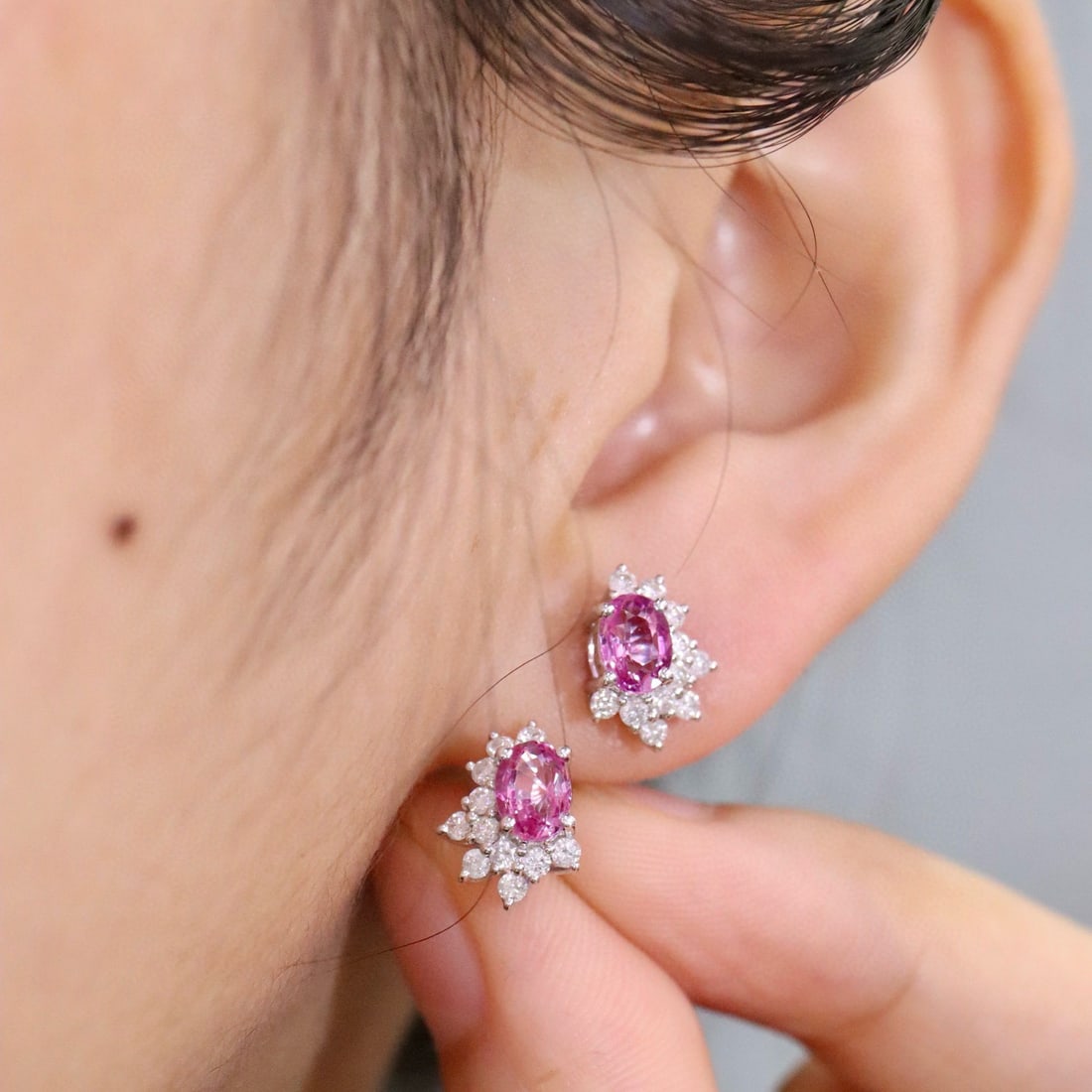 14k Gold 1.47 Ctw Natural Sapphire & Diamond Earrings - 6