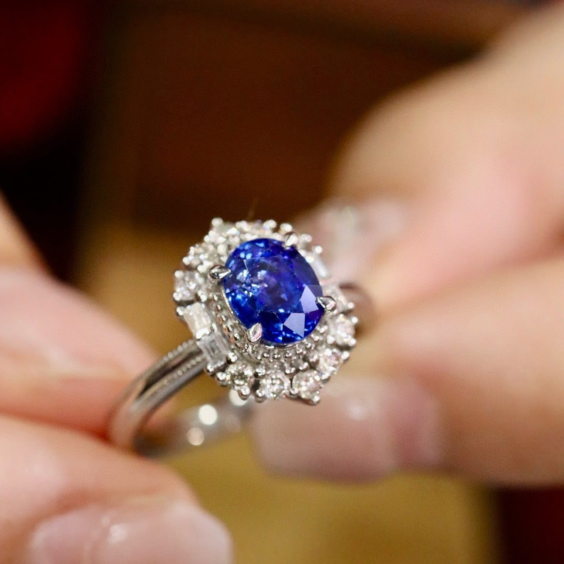 14k Gold 2.13 Ctw Natural Sapphire & Diamond Ring - 2