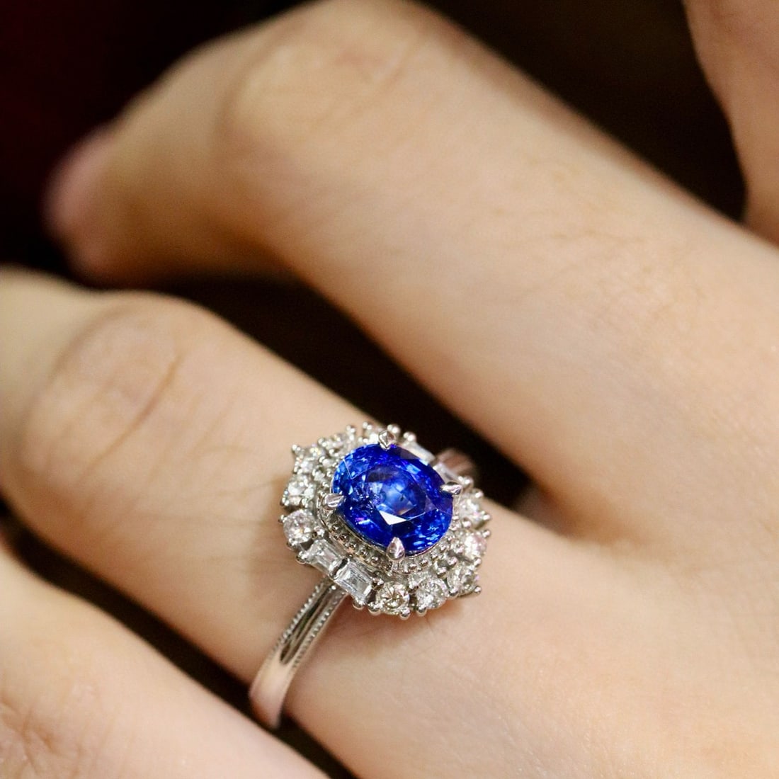 14k Gold 2.13 Ctw Natural Sapphire & Diamond Ring - 5