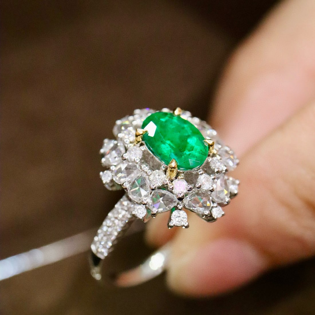 14k Gold 2.31 Ctw Natural Emerald & Diamond Ring - 2