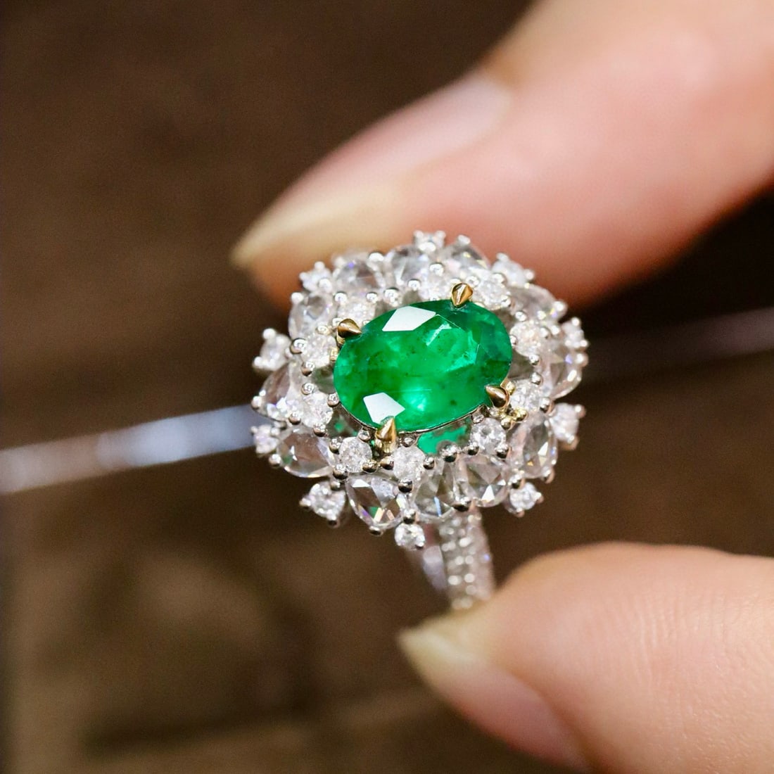 14k Gold 2.31 Ctw Natural Emerald & Diamond Ring - 3