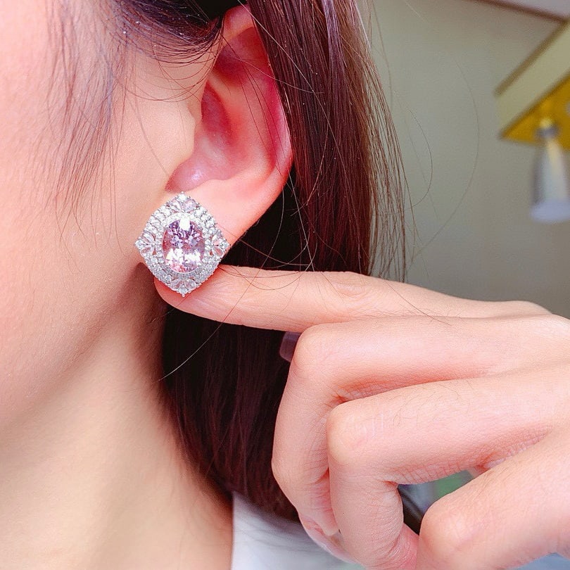 14k Gold 6.86 Ctw Natural Aquamarine & Diamond Earrings - 6