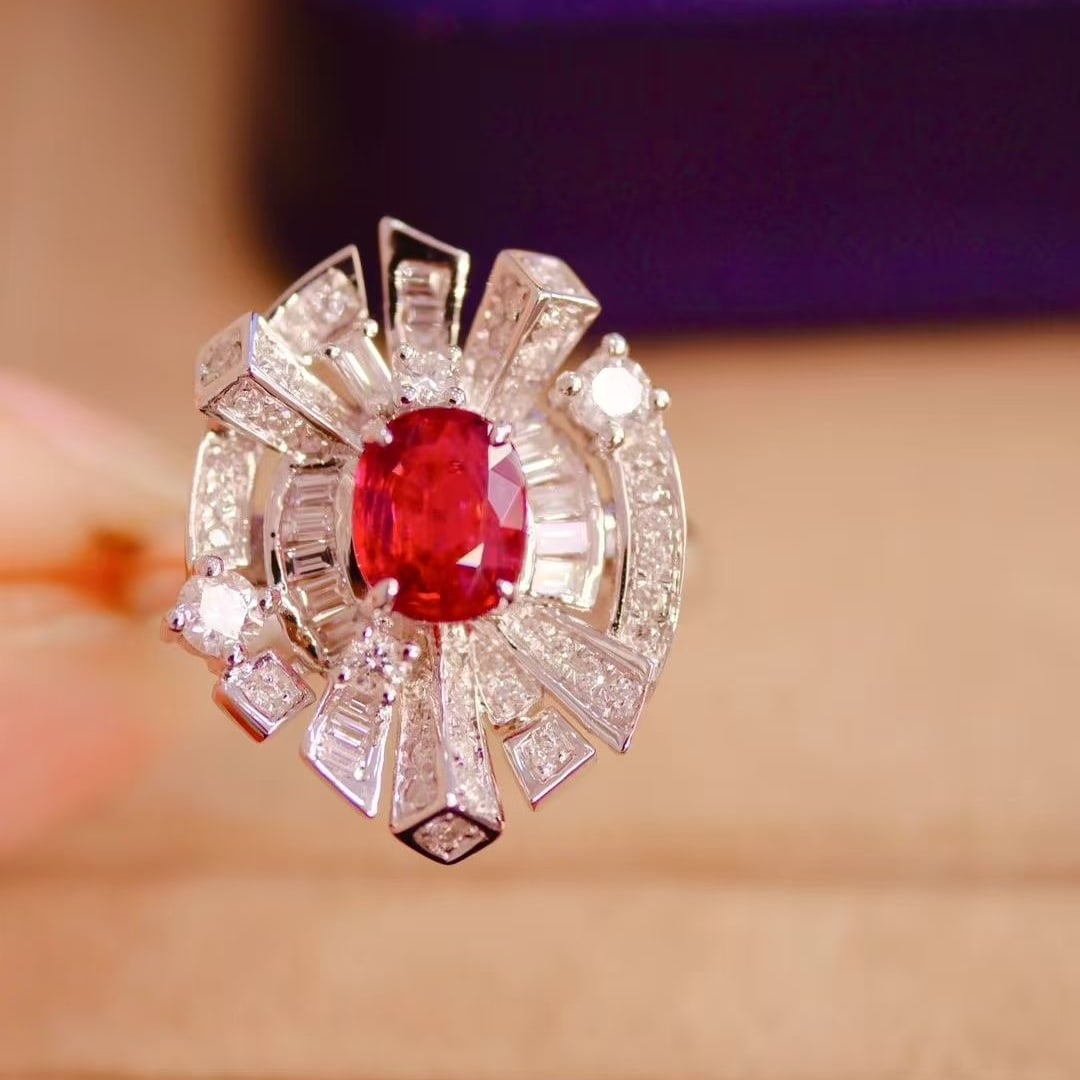 14k Gold 1.77 Ctw Natural Ruby & Diamond Ring - 3