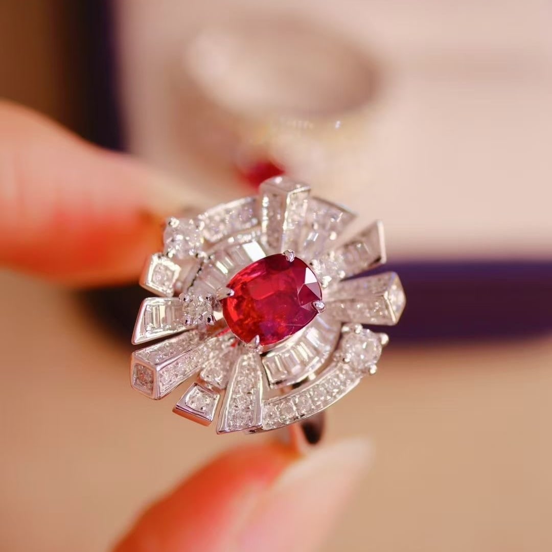 14k Gold 1.77 Ctw Natural Ruby & Diamond Ring - 5