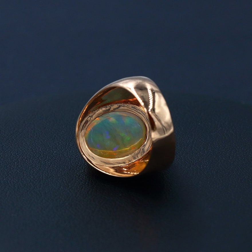 14k Gold 5.5 Ct Natural Opal Ring - 4