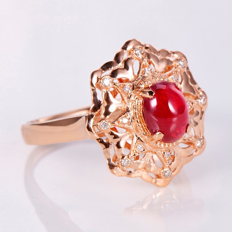14k Gold 1.21 Ctw Natural Ruby & Diamond Ring - 3