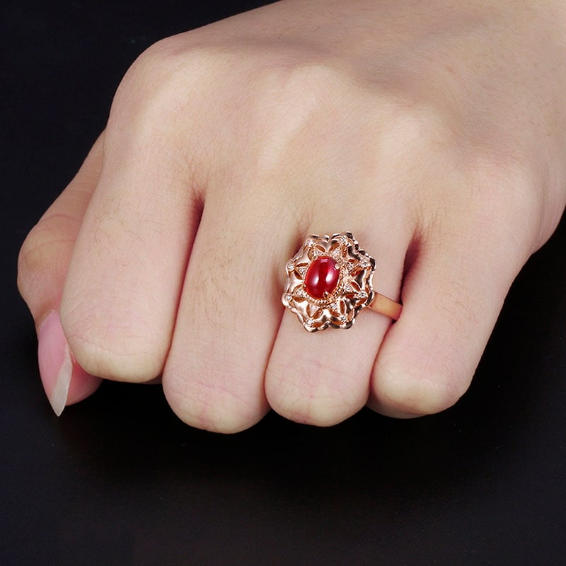 14k Gold 1.21 Ctw Natural Ruby & Diamond Ring - 4