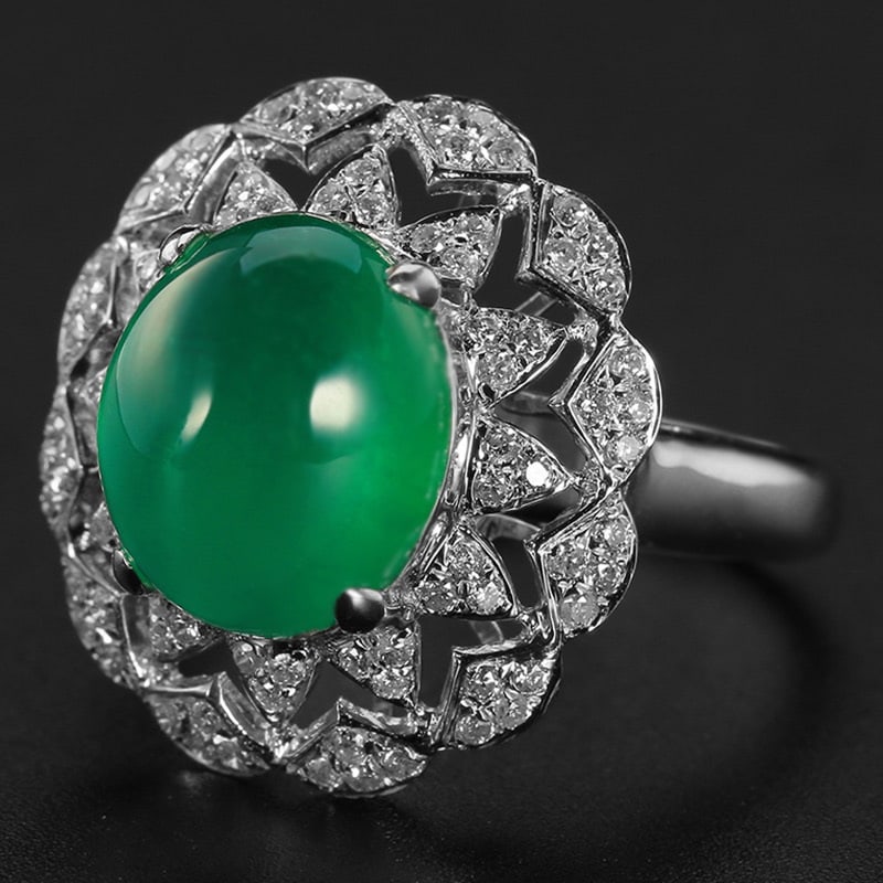 14k Gold 5.30 Ctw Natural Emerald & Diamond Ring - 2