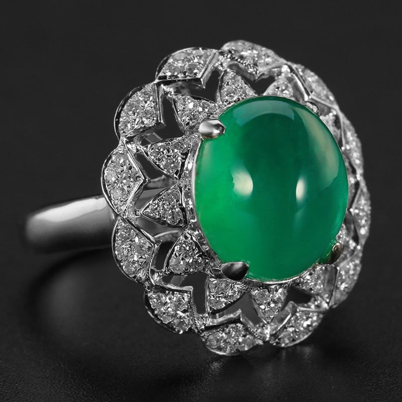 14k Gold 5.30 Ctw Natural Emerald & Diamond Ring - 3