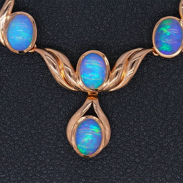 14k Gold 9.58 Ct Natural Opal Necklace - 5