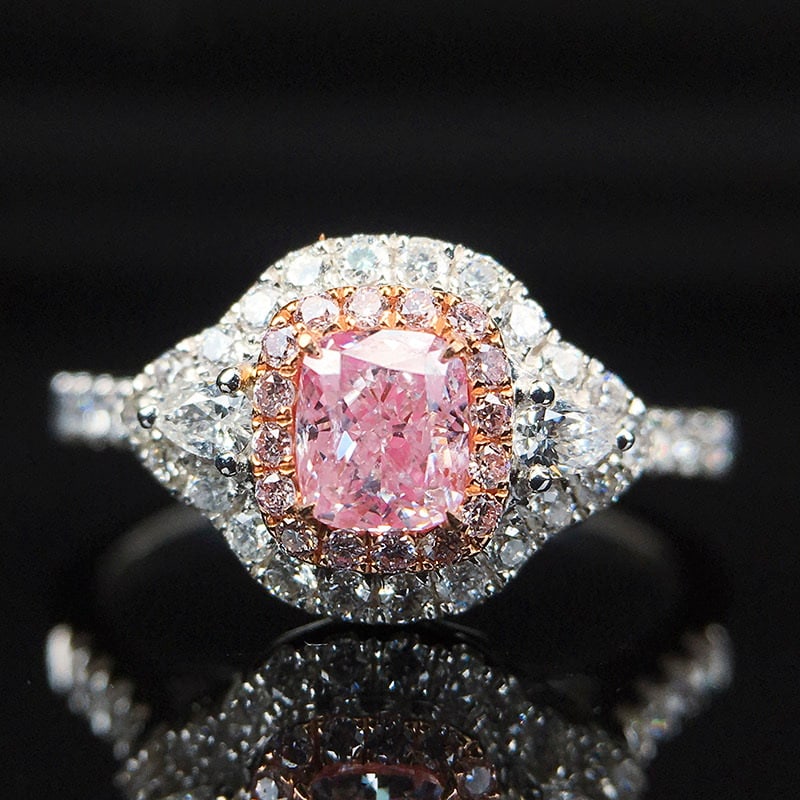 14k Gold 0.36 Ct Natural Pink Diamond & Diamond Ring (1 of 5)