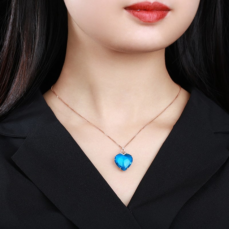 14k Gold 21.62 Ct Natural Topaz & Diamond Pendant( Without Chain ) - 4
