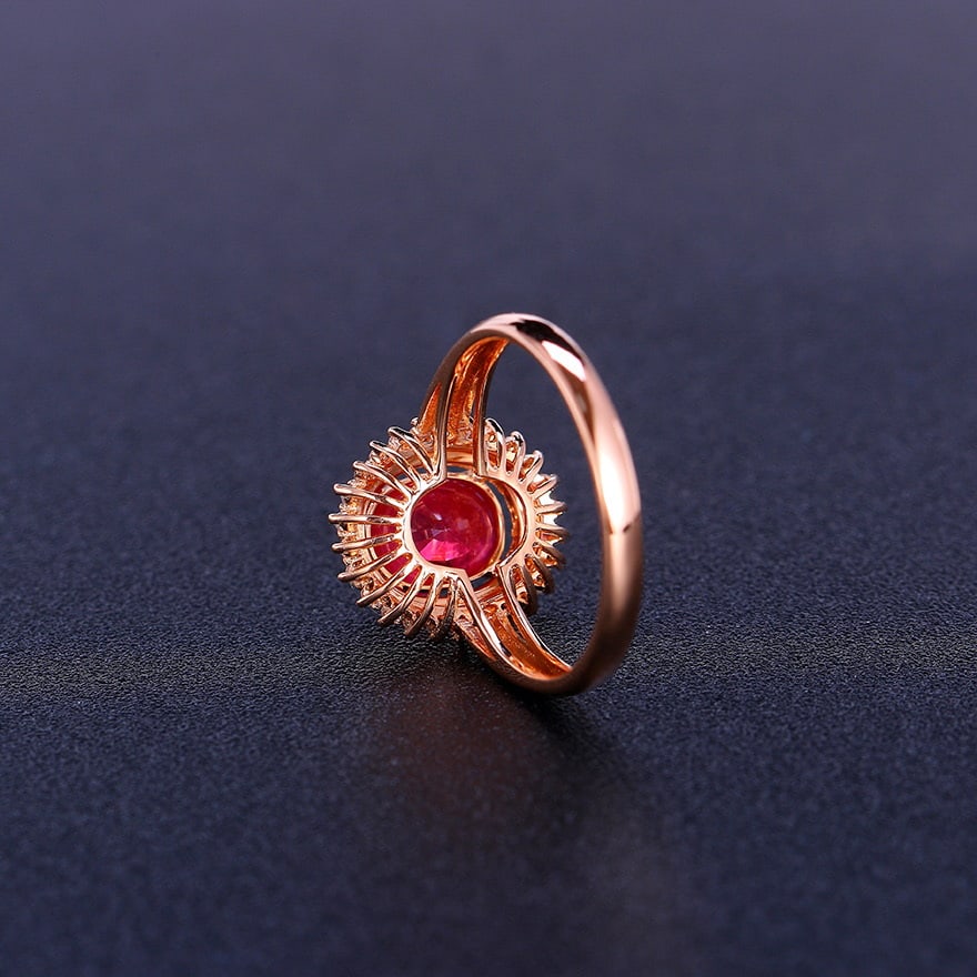 14k Gold 2.31 Ctw Natural Ruby & Diamond Ring - 4