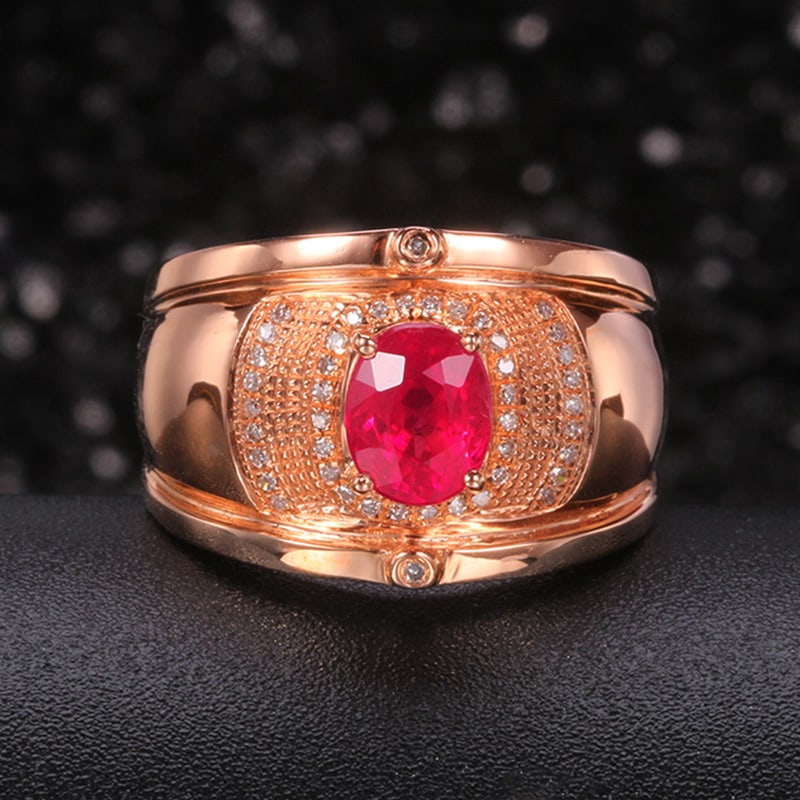 14k Gold 1.54 Ctw Natural Ruby & Diamond Ring (1 of 6)