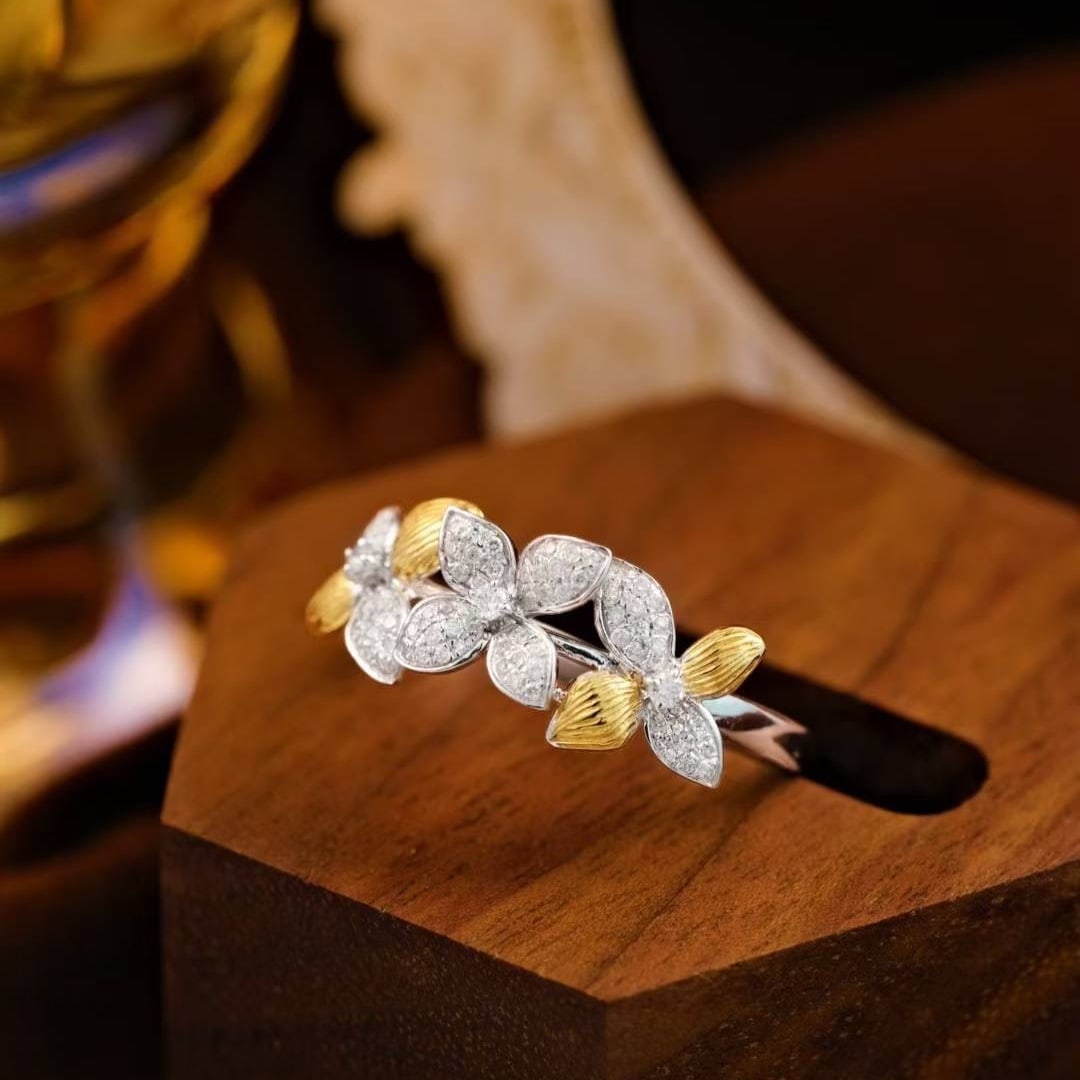 14k Gold 0.86 Ctw Natural H Diamond Ring - 4