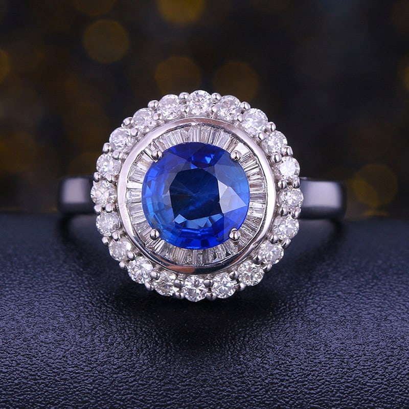 14k Gold 1.72 Ctw Natural Sapphire & Diamond Ring (1 of 5)