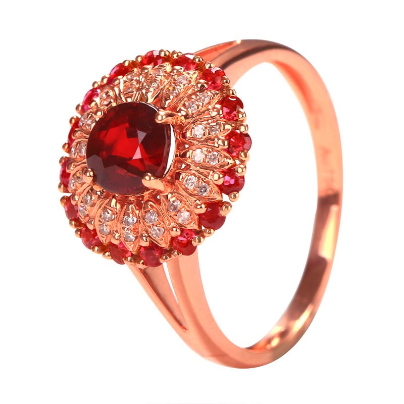 14k Gold 1.51 Ctw Natural Ruby & Diamond Ring - 2