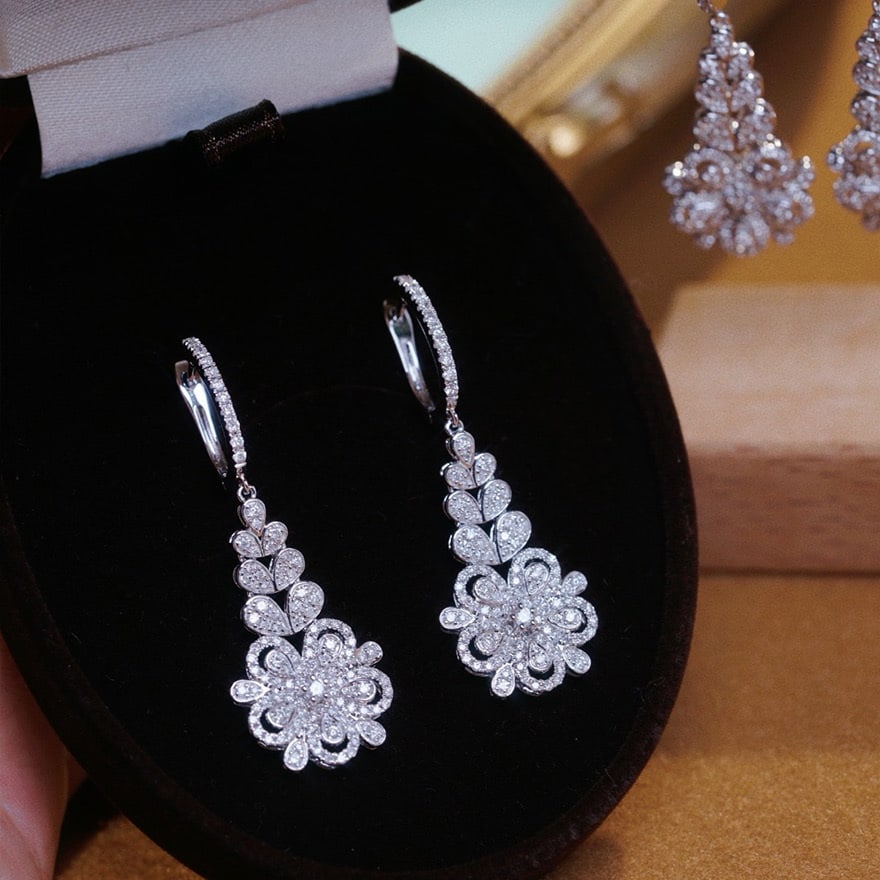 14k Gold 1.2 Ct Natural H Diamond Earrings - 2