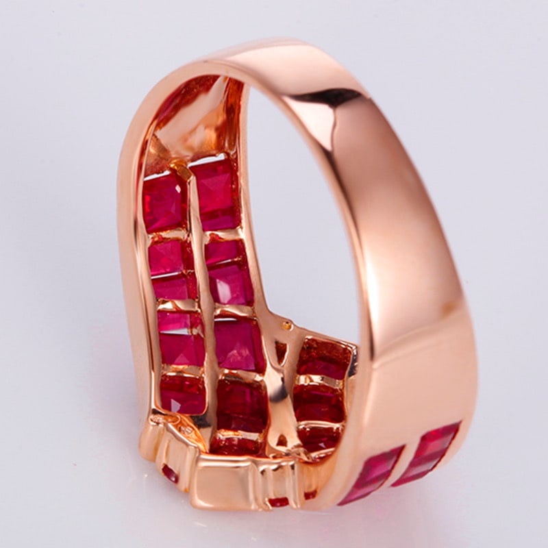 14k Gold 3.24 Ct Natural Ruby Ring - 4