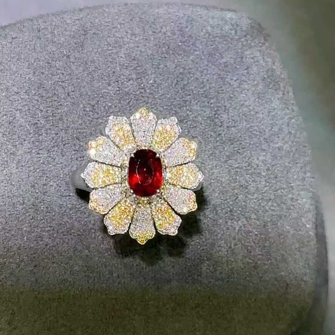 14k Gold 1.05 Ct Natural Ruby & Diamond Ring (1 of 5)