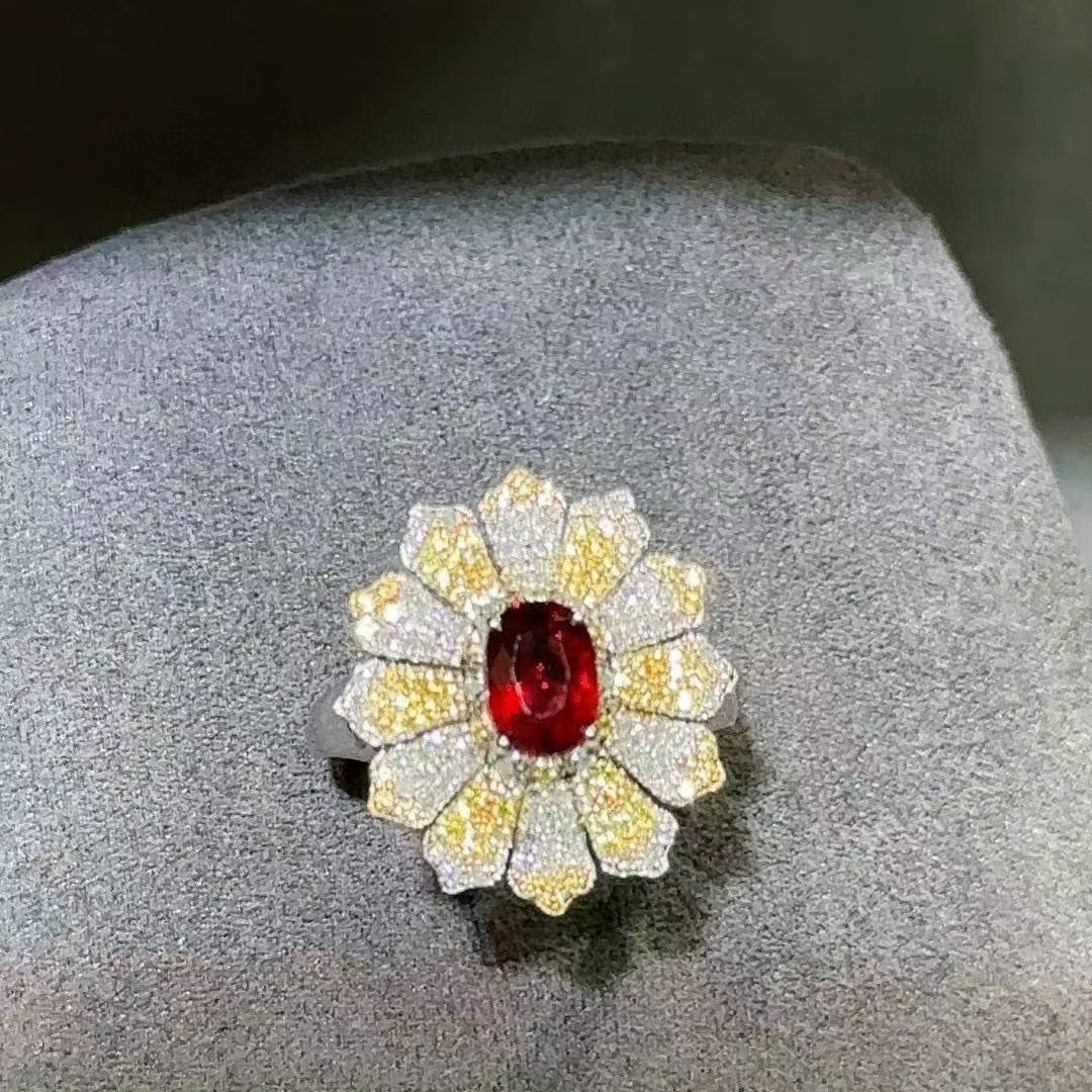 14k Gold 1.05 Ct Natural Ruby & Diamond Ring - 2