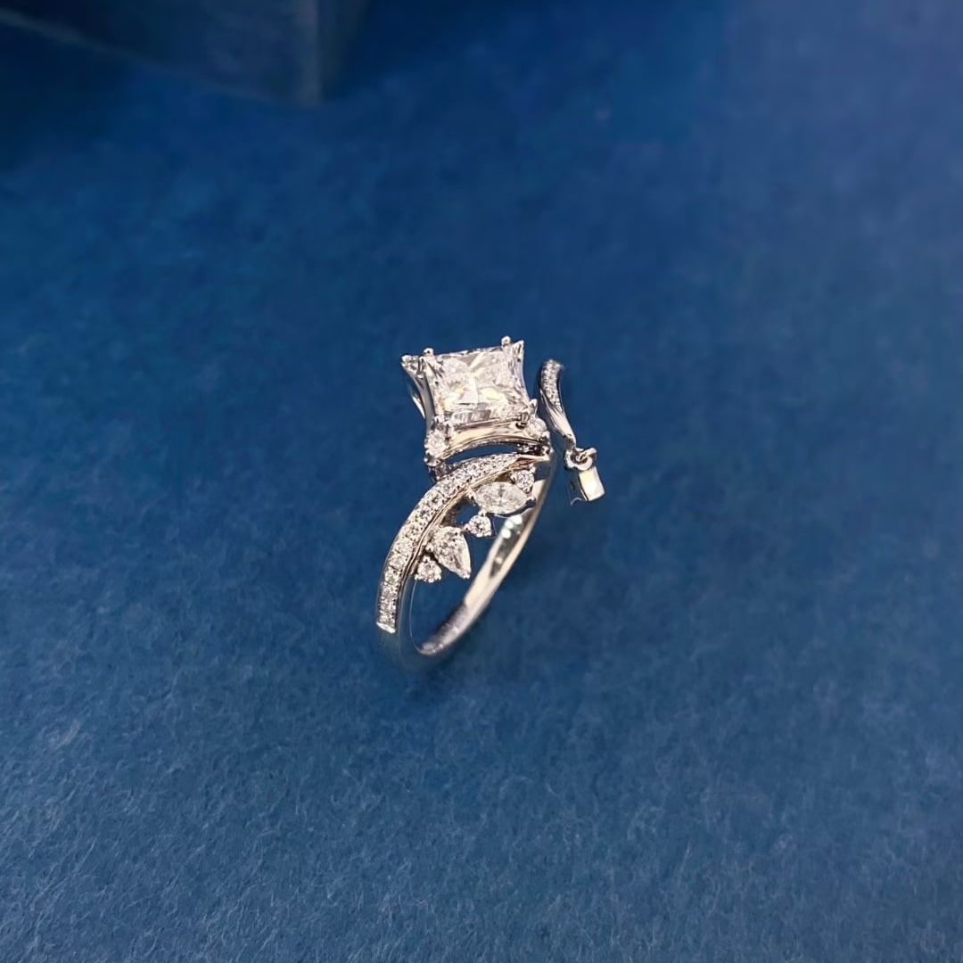 Gia Certified 14k Gold 0.91 Ctw Natural F Si1 Princess Diamond Ring - 3