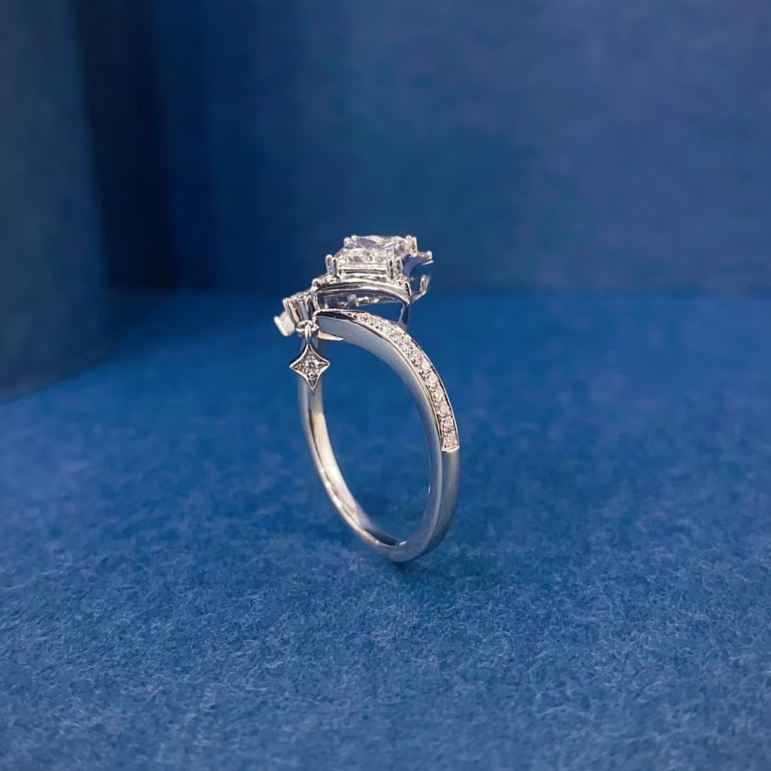 Gia Certified 14k Gold 0.91 Ctw Natural F Si1 Princess Diamond Ring - 4