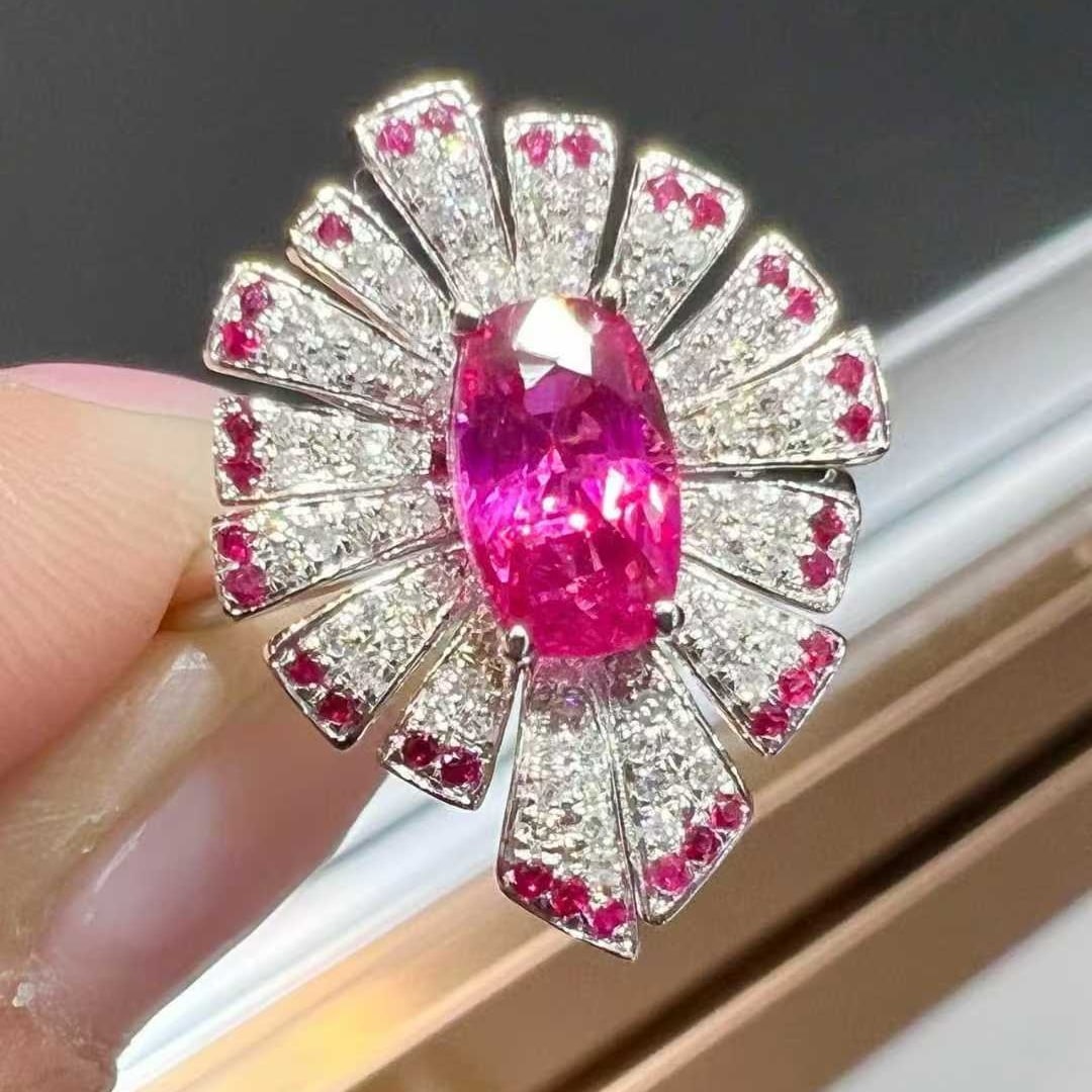 14k Gold 1.1 Ct Natural Ruby & Diamond Ring - 2